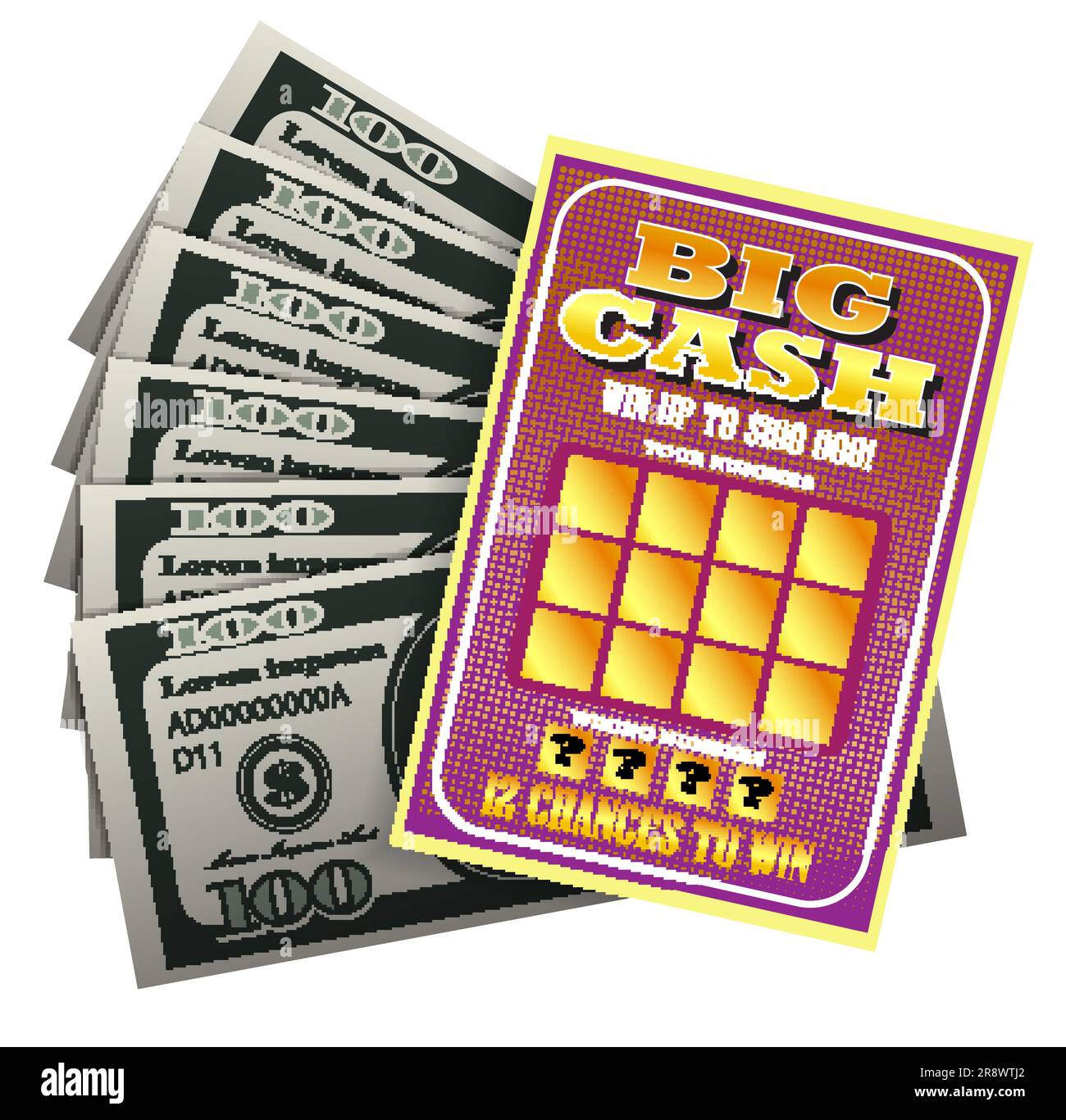 Realistic vector illustration of lottery ticket Stock Vector Image