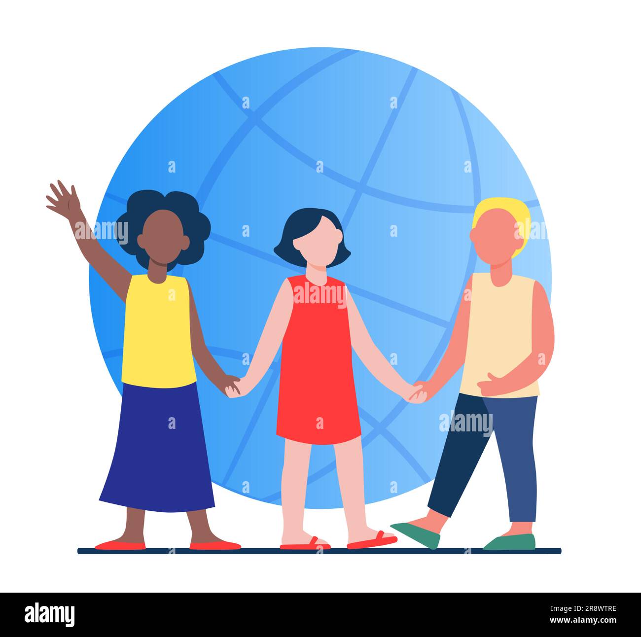 Multiethnic kids holding hands Stock Vector Image & Art - Alamy