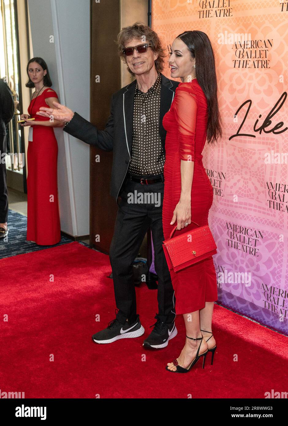 June 22, 2023, New York, New York, United States: Mick Jagger and Melanie Hamrick attend 2023 American Ballet Theatre's June Gala and Premiere of ''Like Water For Chocolate'' in New York at The Metropolitan Opera House. (Credit Image: © Lev Radin/Pacific Press via ZUMA Press Wire) EDITORIAL USAGE ONLY! Not for Commercial USAGE! Stock Photo