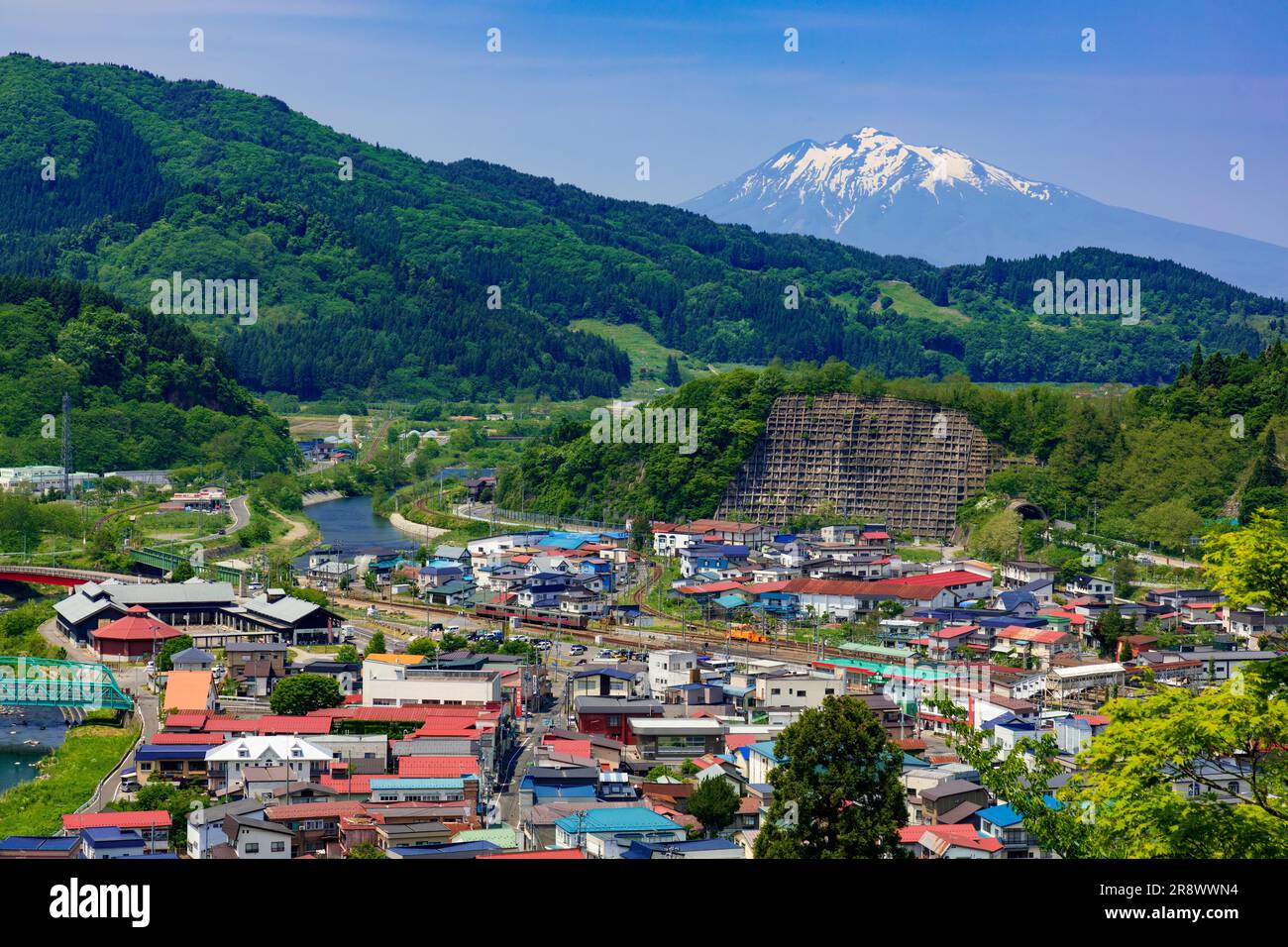 Mt. Iwaki from Chausu Park Stock Photo