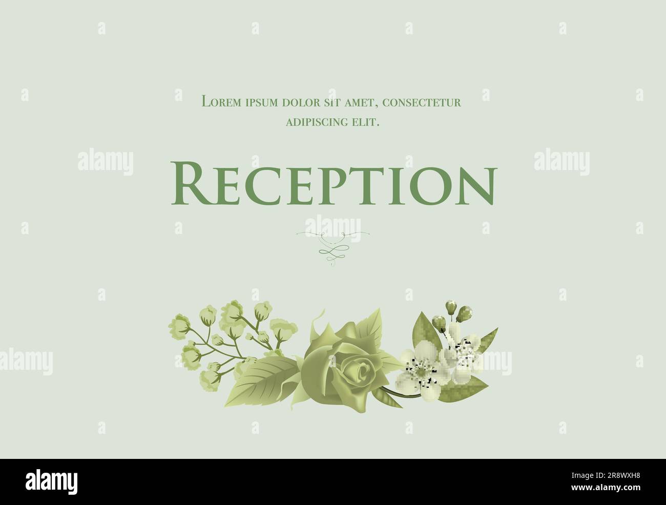 Wedding reception card template with blossom Stock Vector Image & Art ...