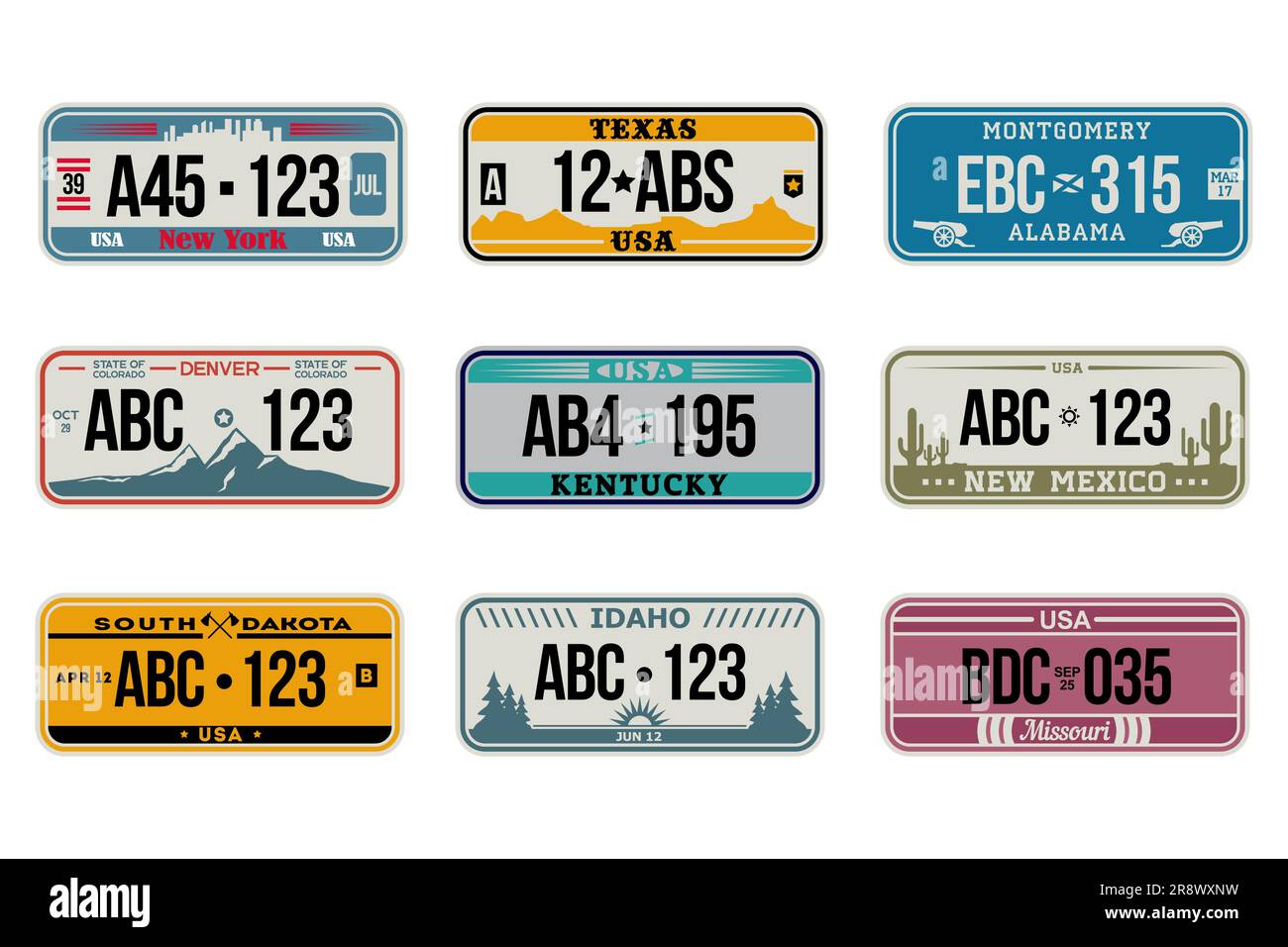 Car number plate Stock Vector Images Alamy