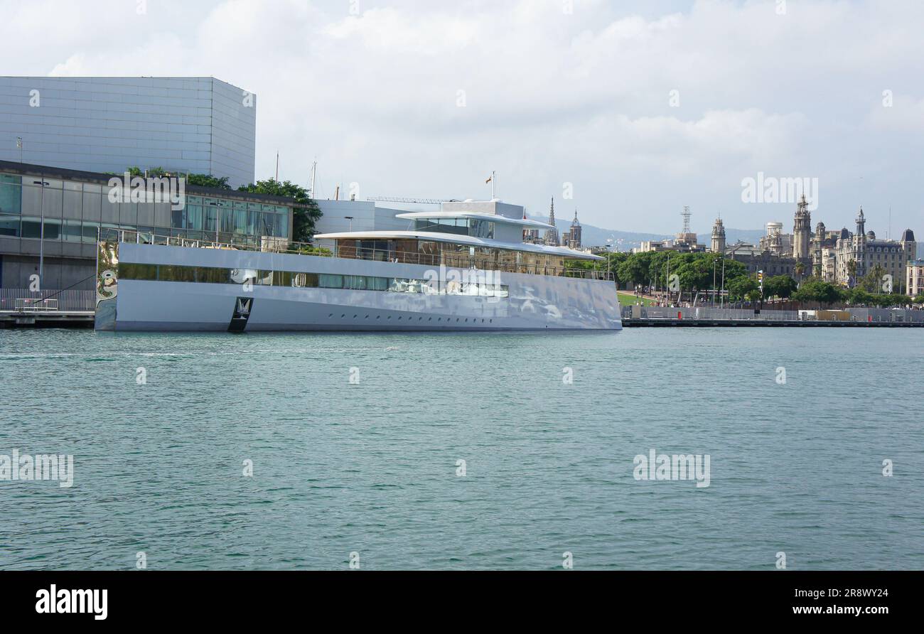 The iYacht Apple CEO Steve Jobs superyacht Venus docked in Barcelona