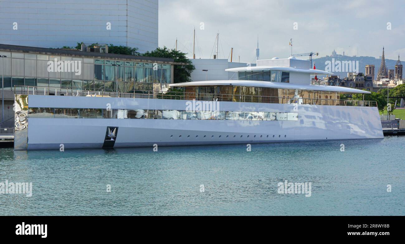 The iYacht Apple CEO Steve Jobs superyacht Venus docked in Barcelona