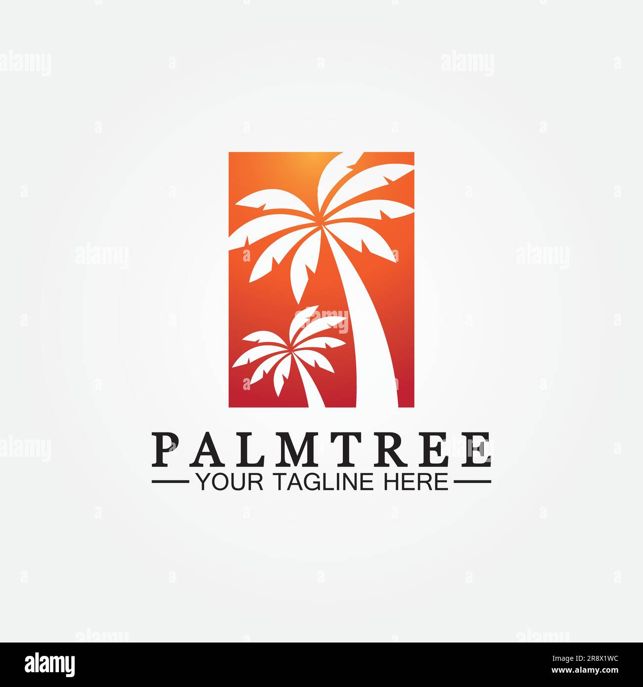 Palm tree summer logo template vector illustration Stock Vector