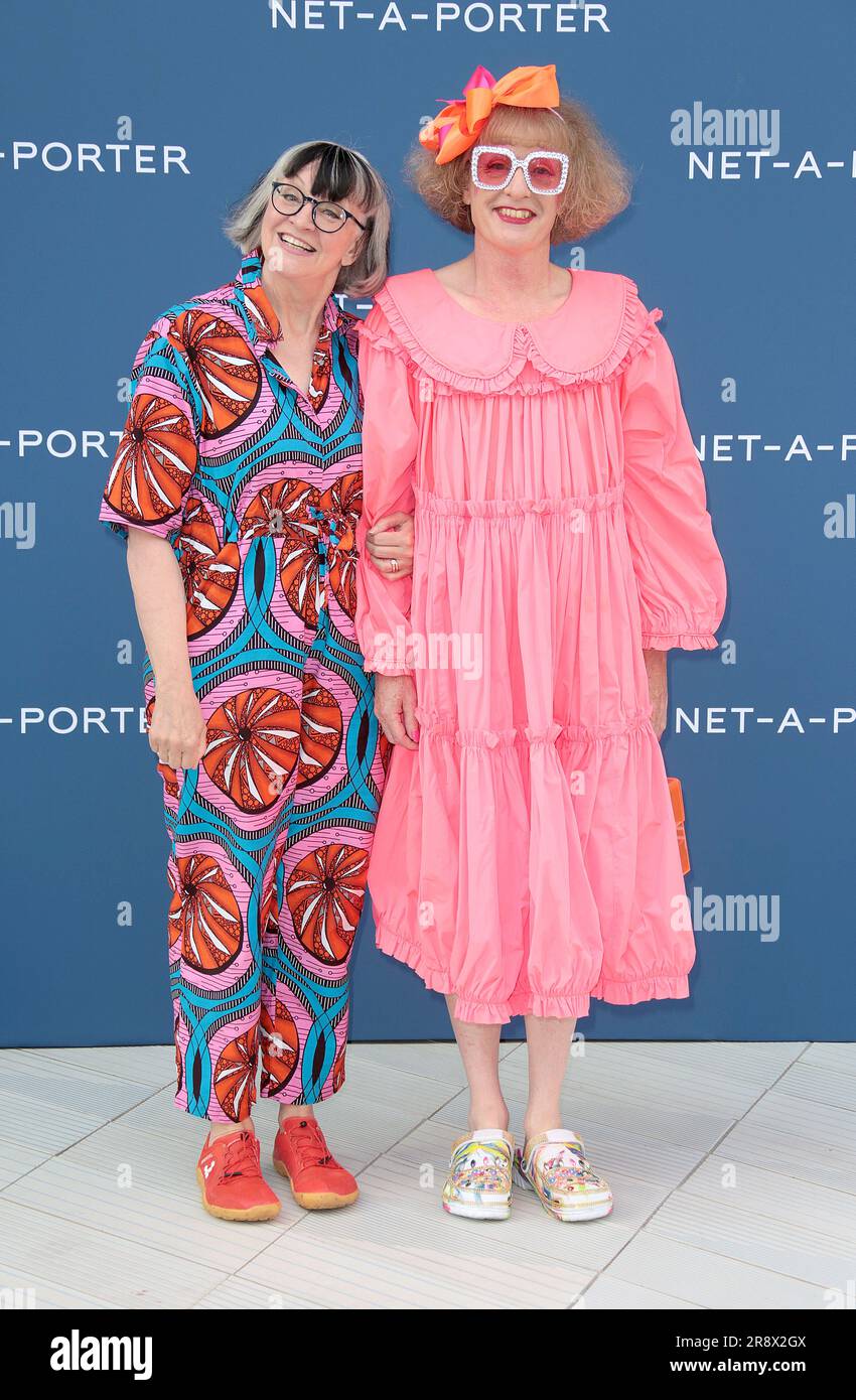 Jun 21, 2023 - London, England, UK - Grayson Perry and Philippa Perry attending V&A Summer Party 2023 and DIVA Exhibition Preview Stock Photo