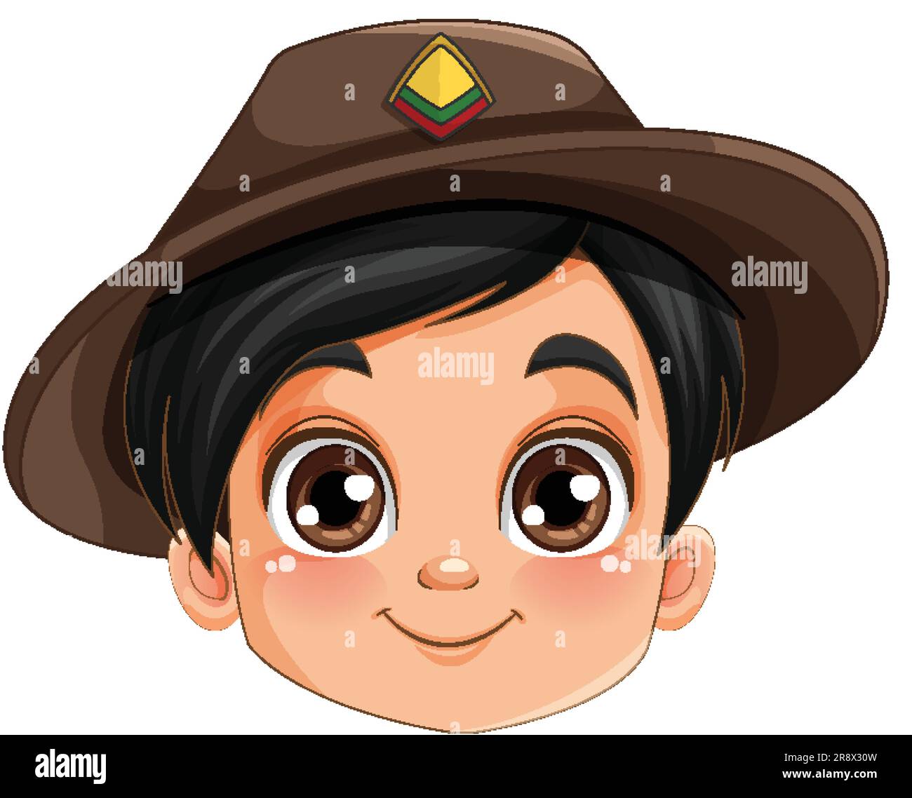 Cute boy hat wearing hat illustration Stock Vector Image & Art - Alamy
