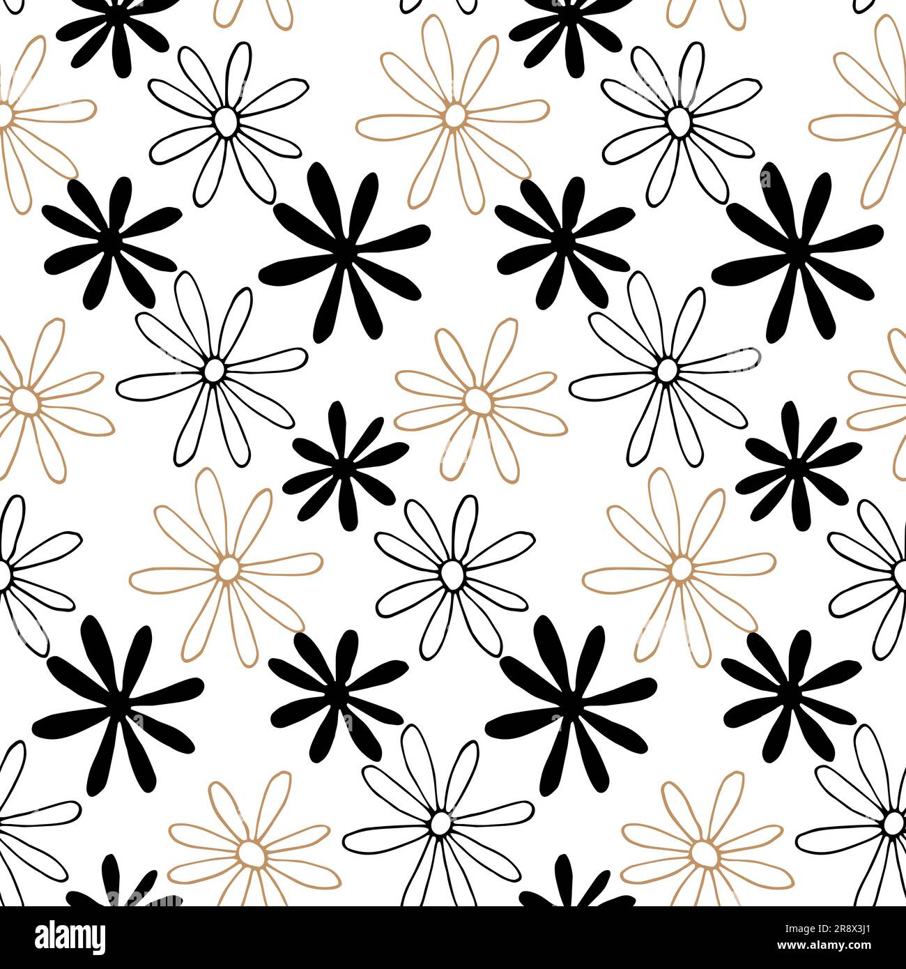 Seamless pattern with daisy flower Stock Vector