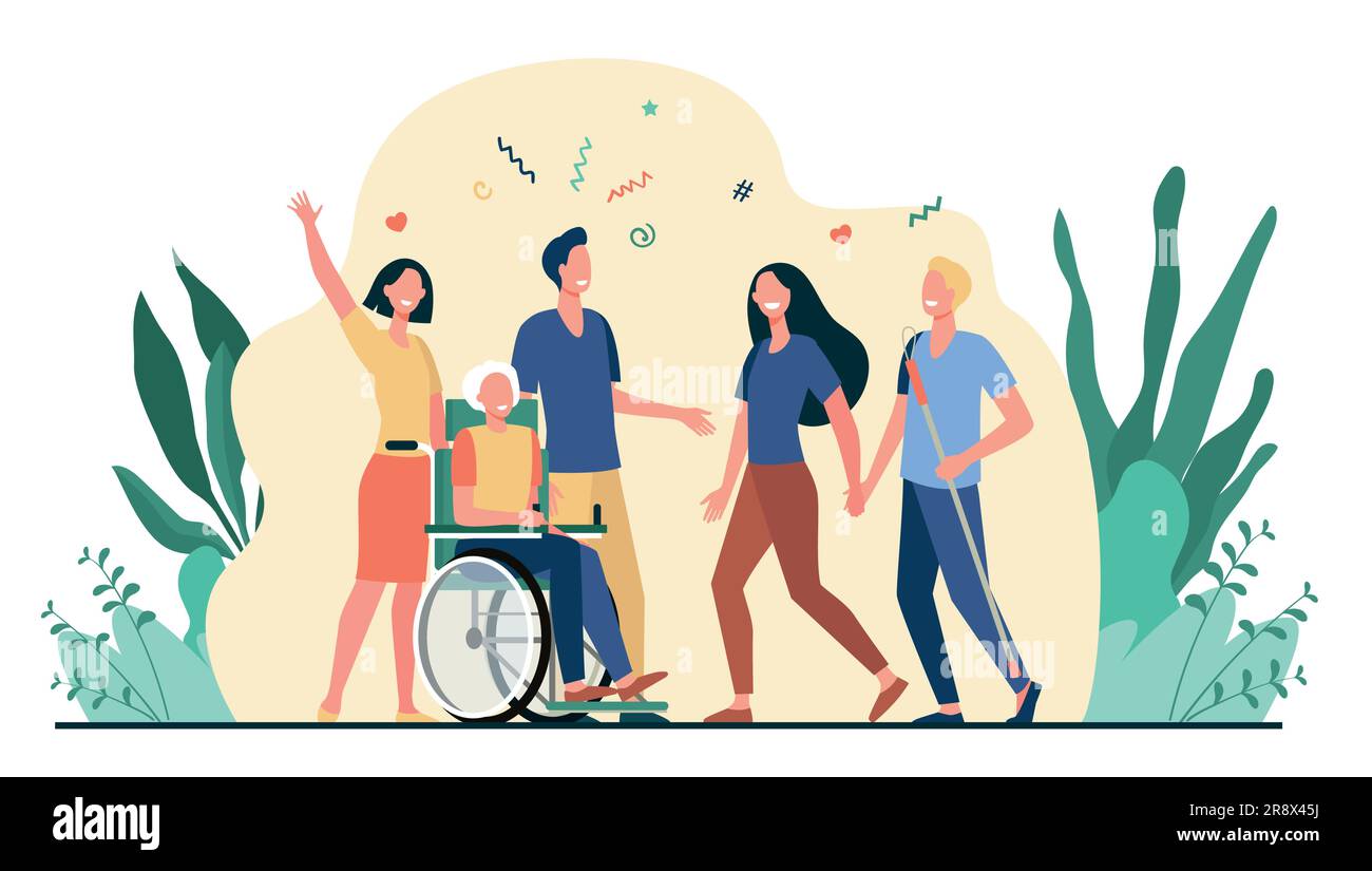 Disabled people help and diversity Stock Vector Image & Art Alamy