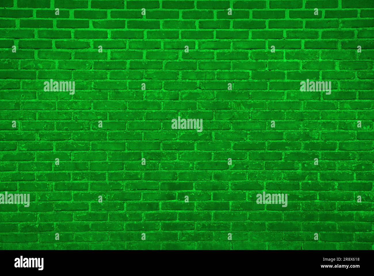 Texture of bright green brick wall as background Stock Photo - Alamy