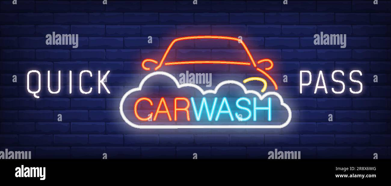 Quick pass car wash neon sign Stock Vector Image & Art Alamy