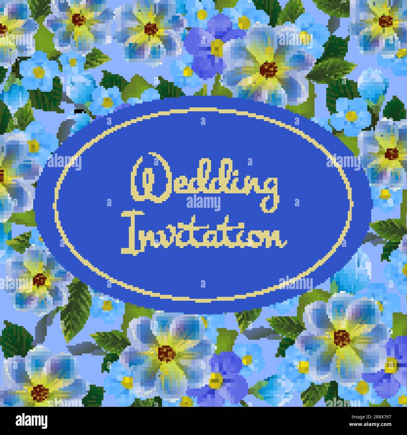 Wedding invitation card design with forget me nots Stock Vector Image