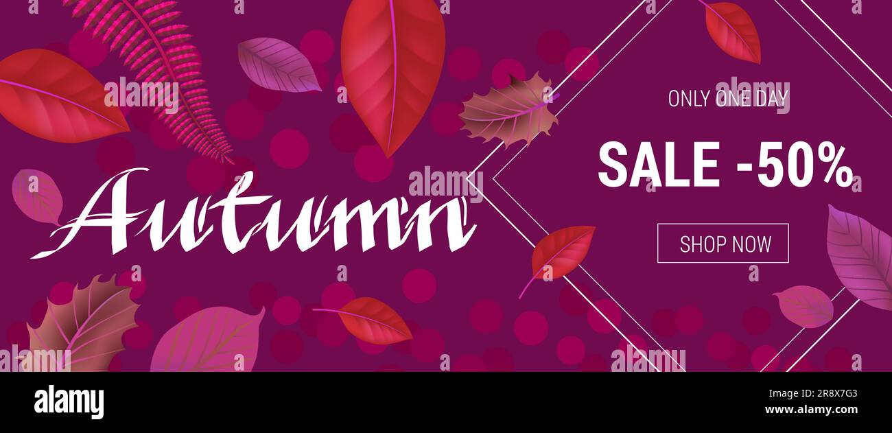 Autumn lettering with leaf background Stock Vector Image & Art - Alamy