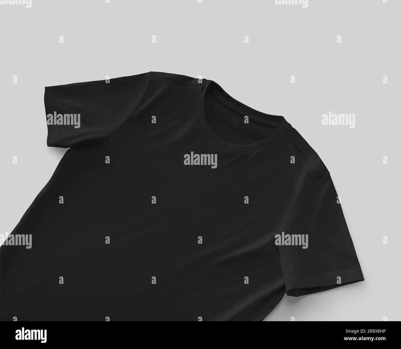 plain black t-shirt mockup template, with male model, front and