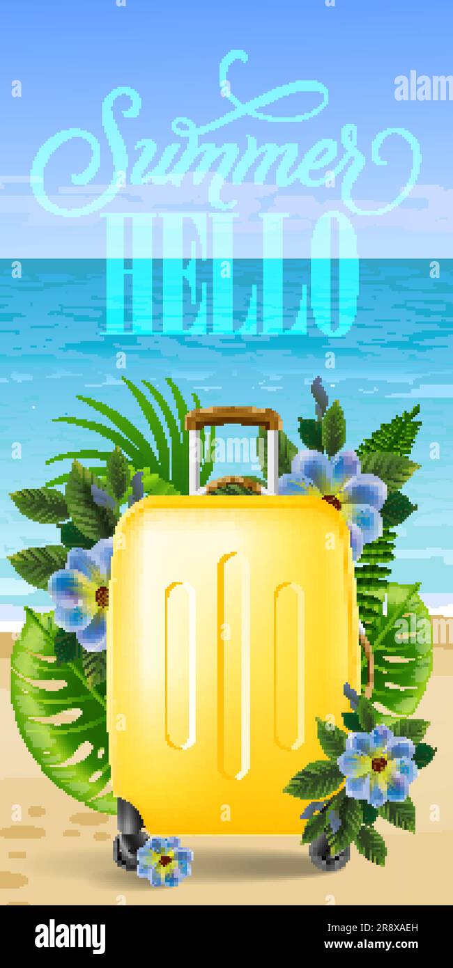 Hello summer, vertical banner design Stock Vector Image &amp; Art - Alamy