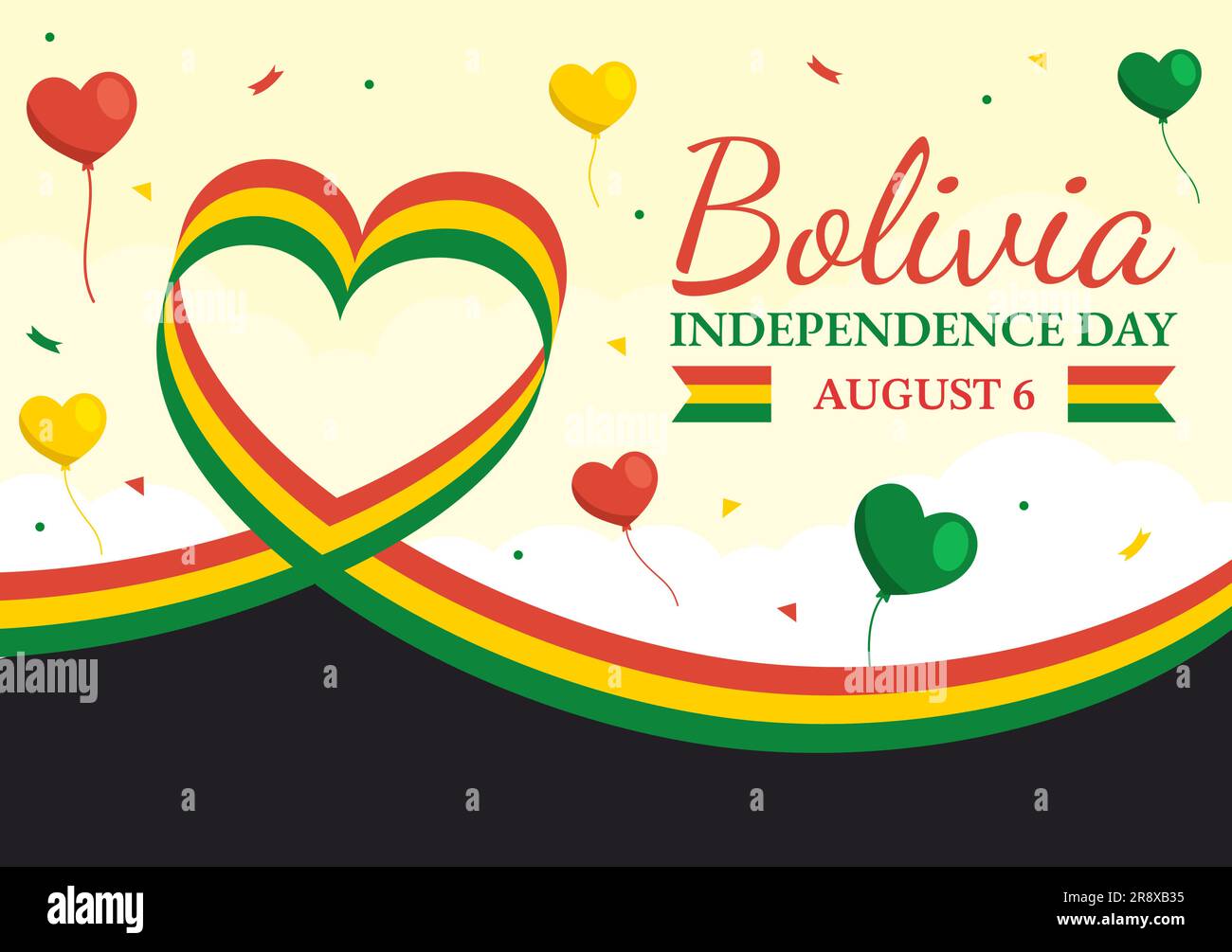 Bolivia Independence Day Vector Illustration on 6 August with festival ...