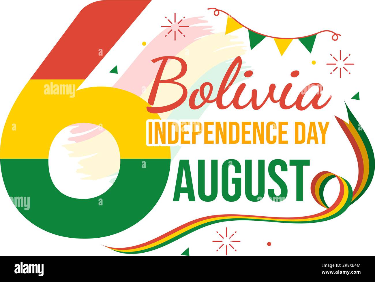 Bolivia Independence Day Vector Illustration on 6 August with festival ...