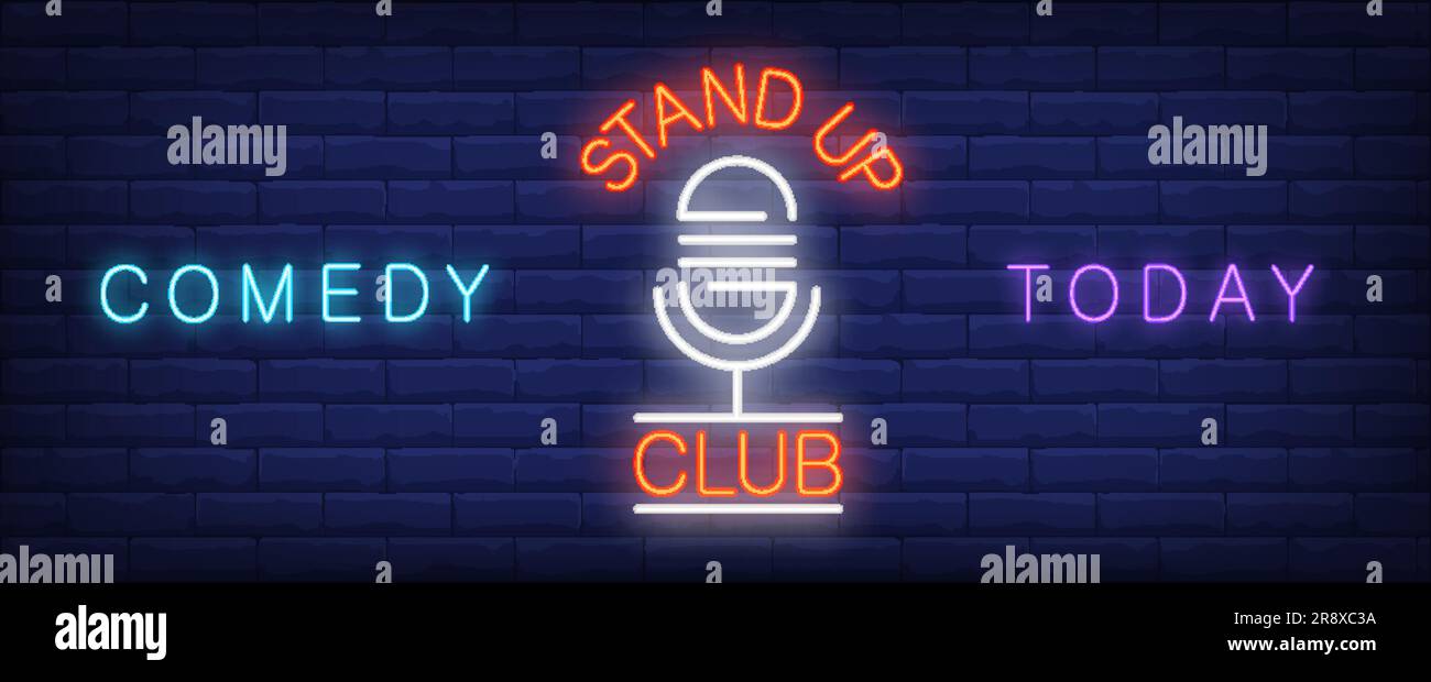 Standup club neon sign Stock Vector