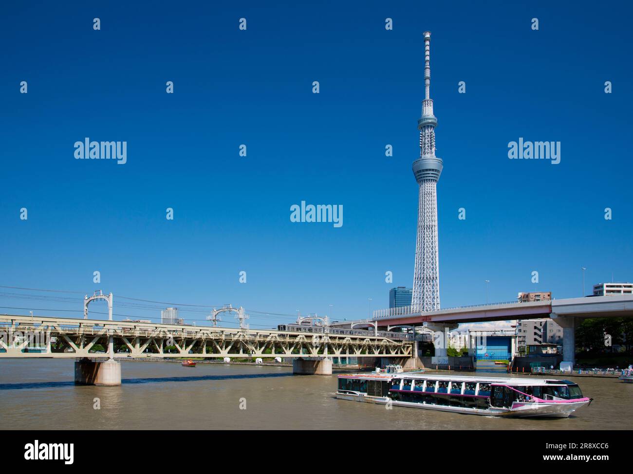 Sumida river and Tokyo Sky Tree Stock Photo