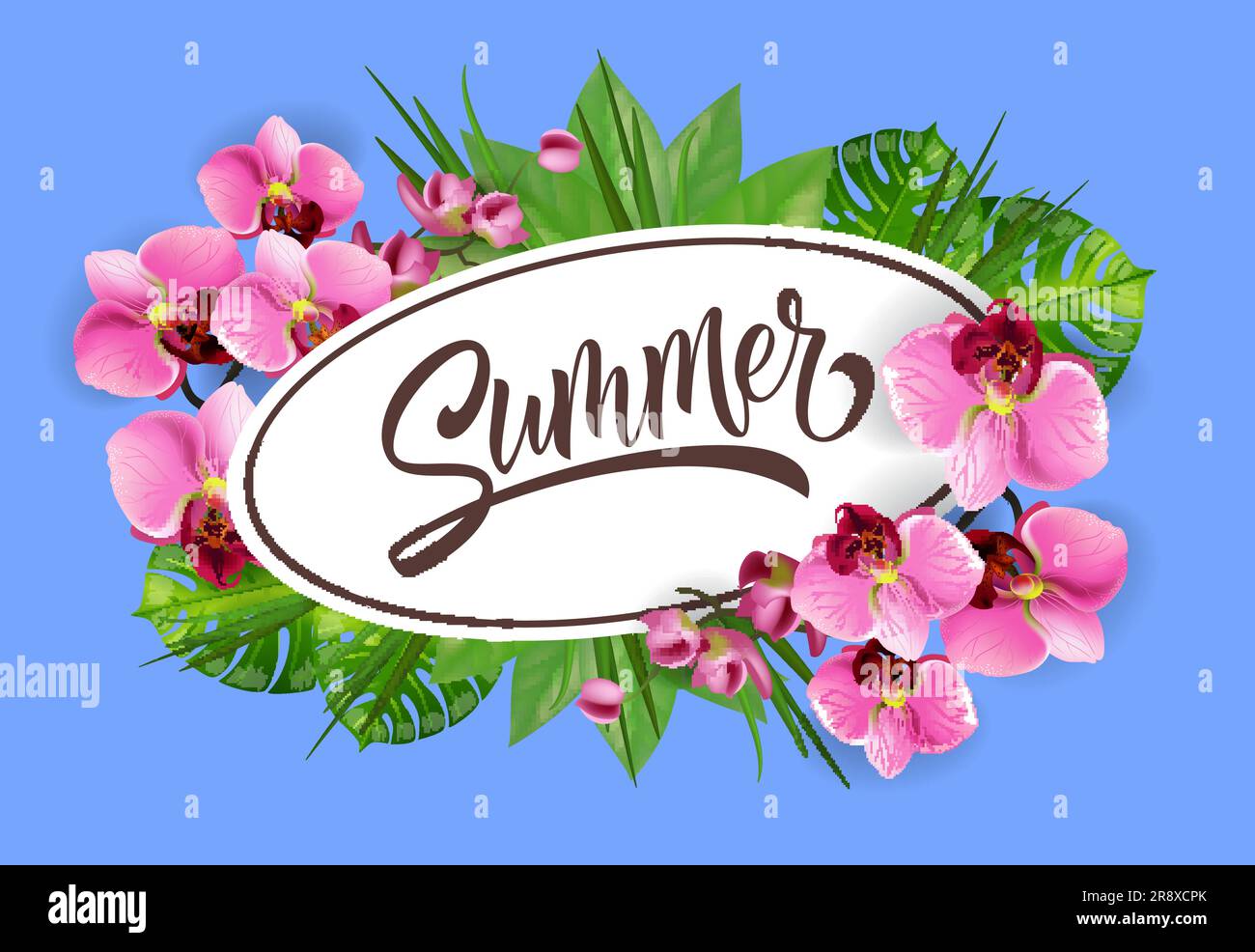 Orchids Lettering Summer lettering in oval frame with orchids Stock Vector Image & Art ...