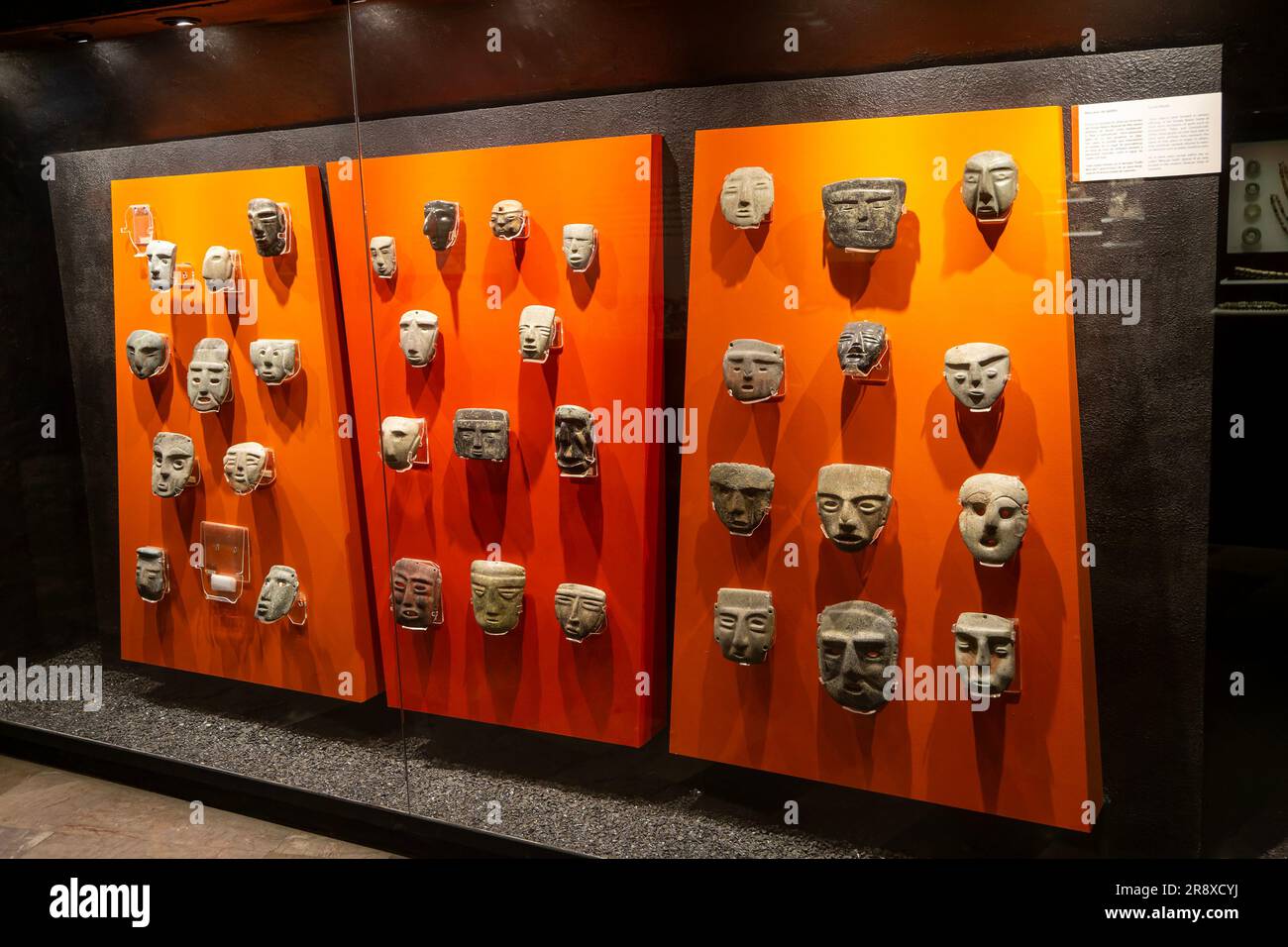 Display of masks, archaeological site and museum of Templo Mayor ...