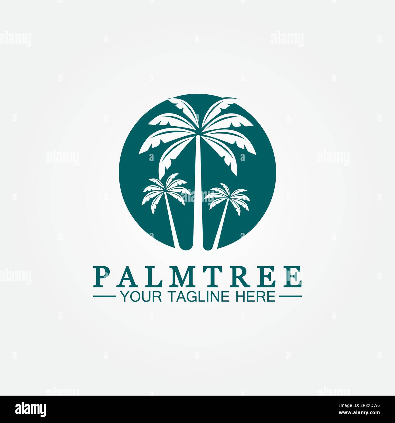Palm tree summer logo template vector illustration Stock Vector