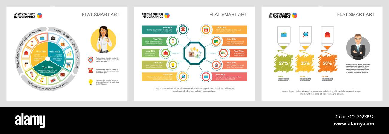 Colorful analysis or banking concept infographic charts set Stock ...