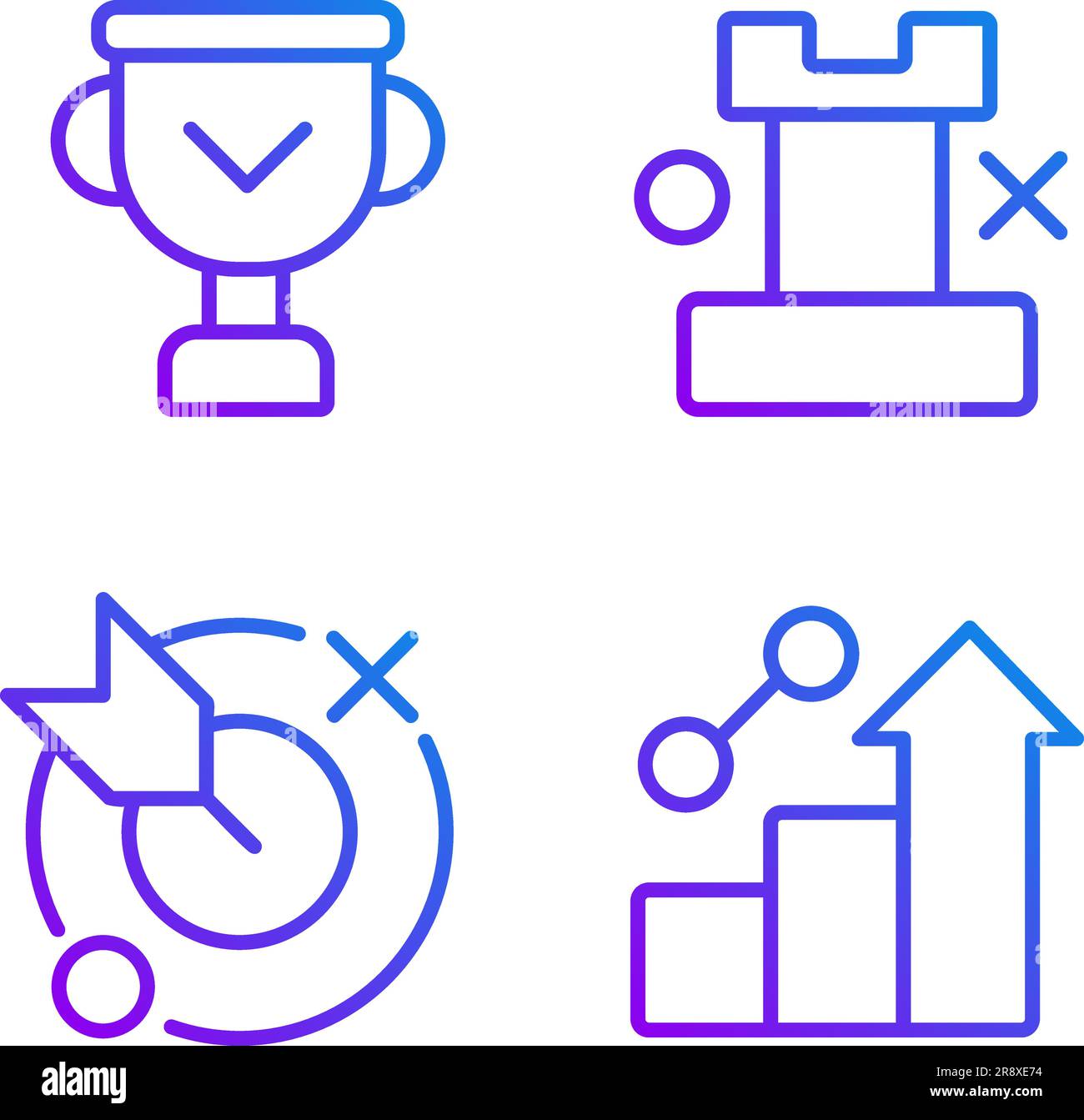 Business success pixel perfect gradient linear vector icons set Stock ...