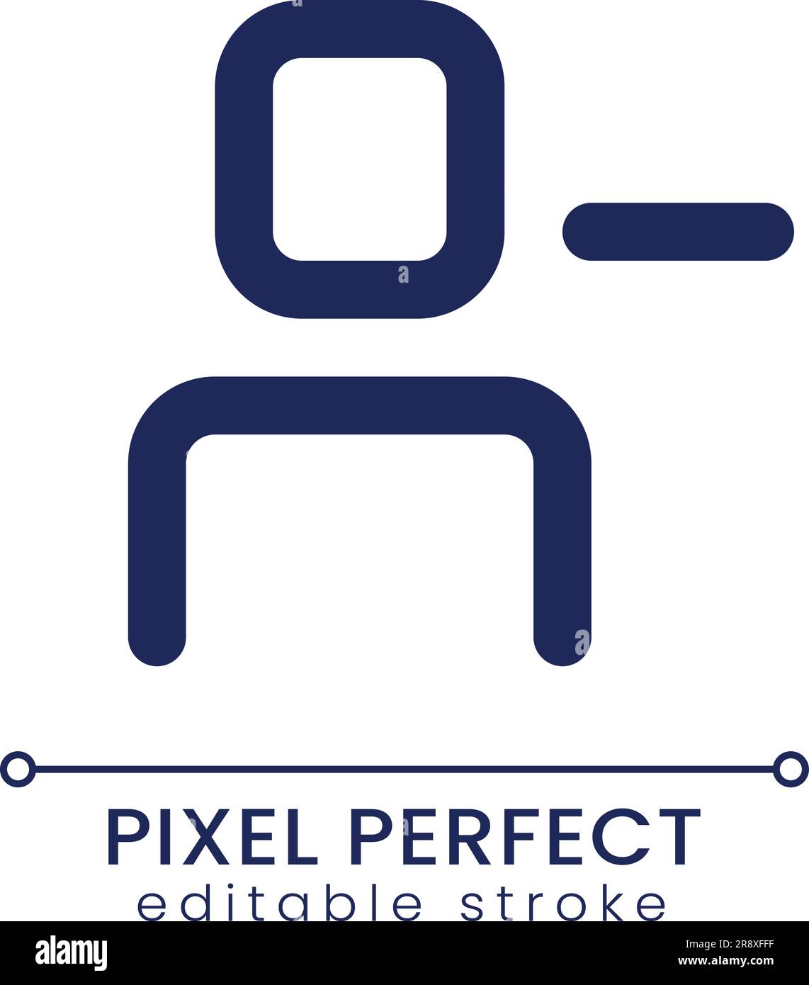 Remove user pixel perfect linear ui icon Stock Vector