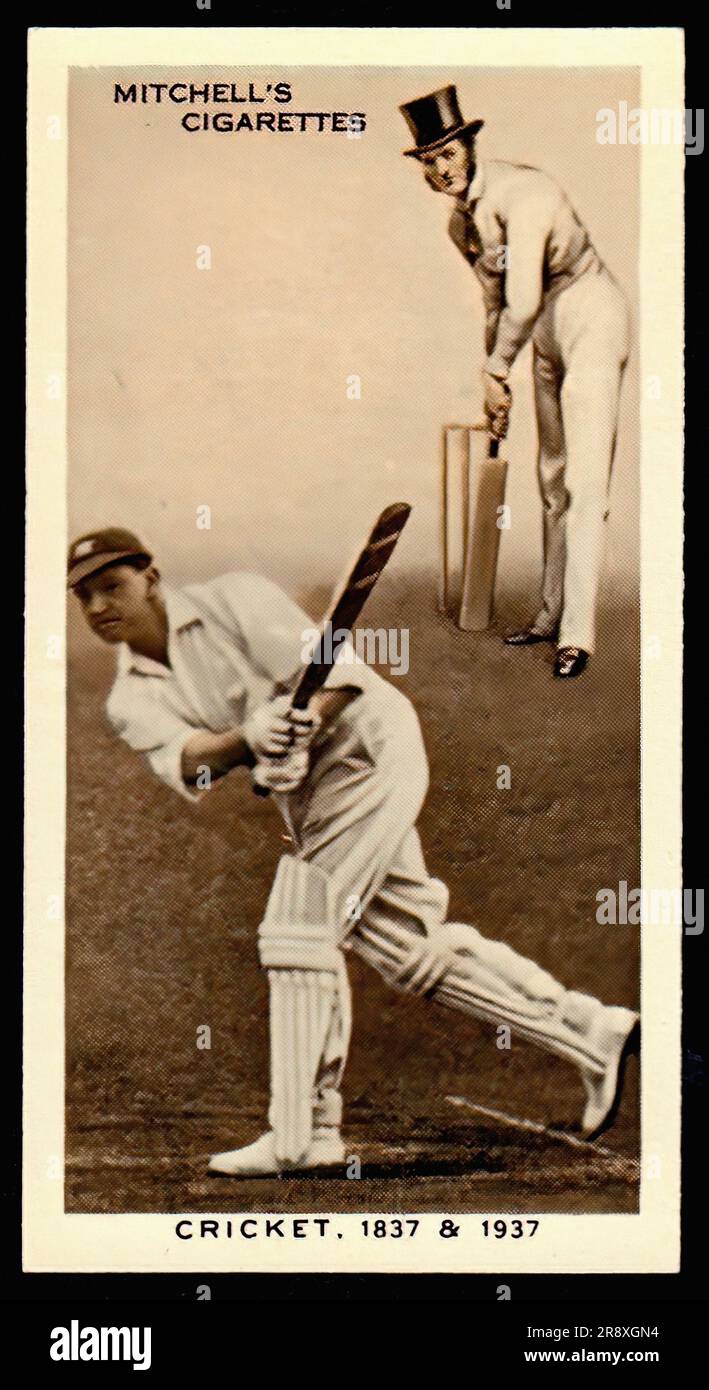 cricket cigarette Cricket, 1837 & 1937 - Vintage Cigarette Card Stock Photo