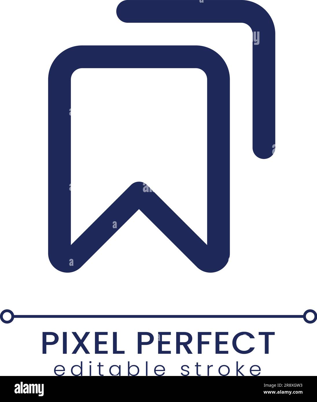 Saved messages pixel perfect linear ui icon Stock Vector