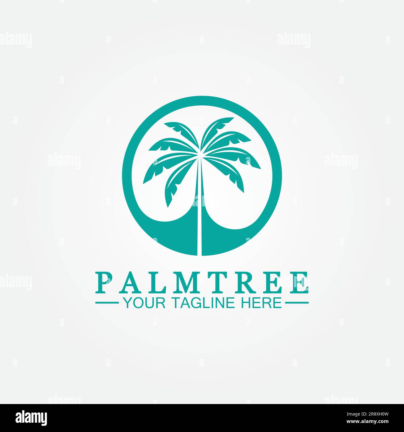 Palm tree summer logo template vector illustration Stock Vector