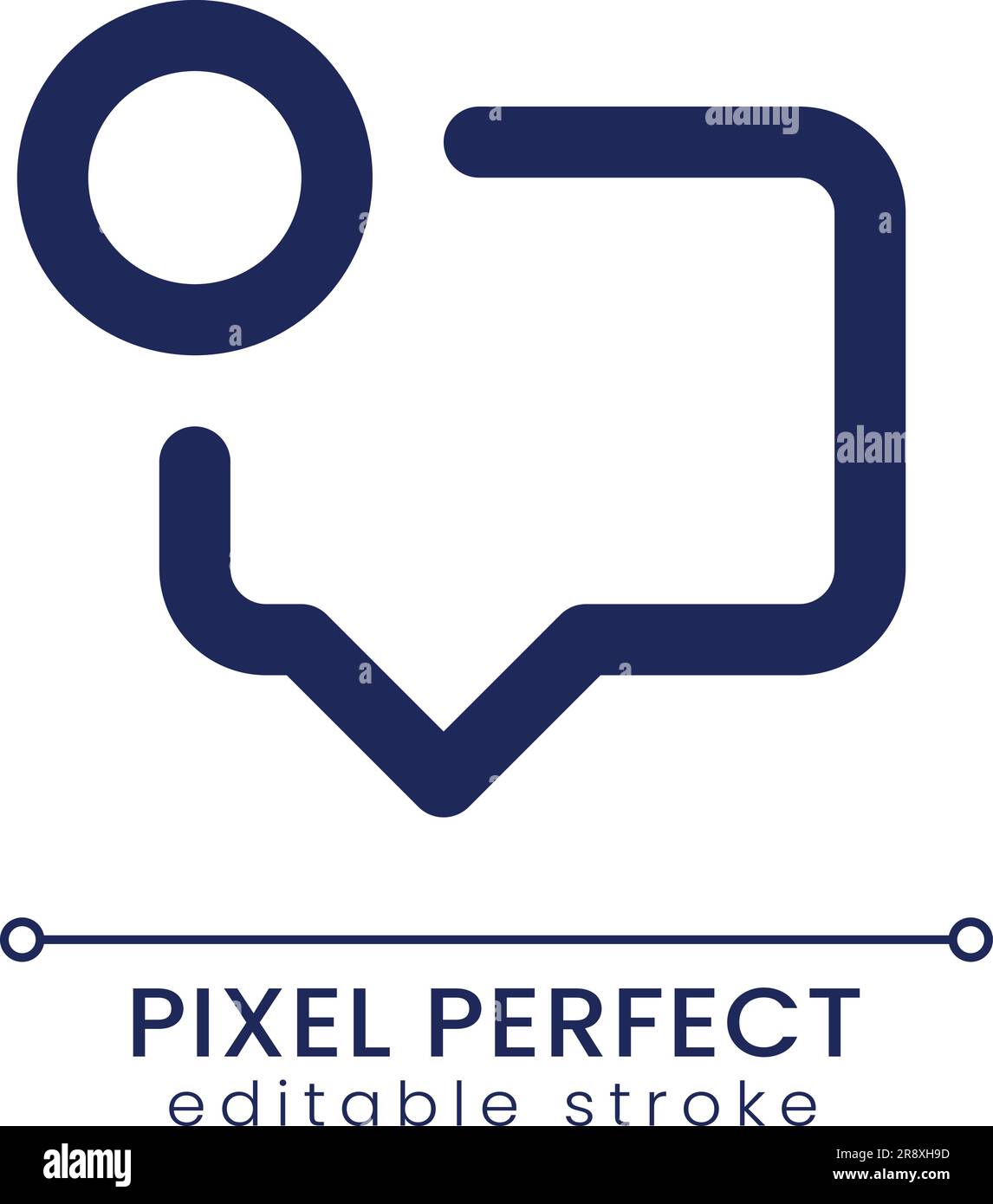New message pixel perfect linear ui icon Stock Vector