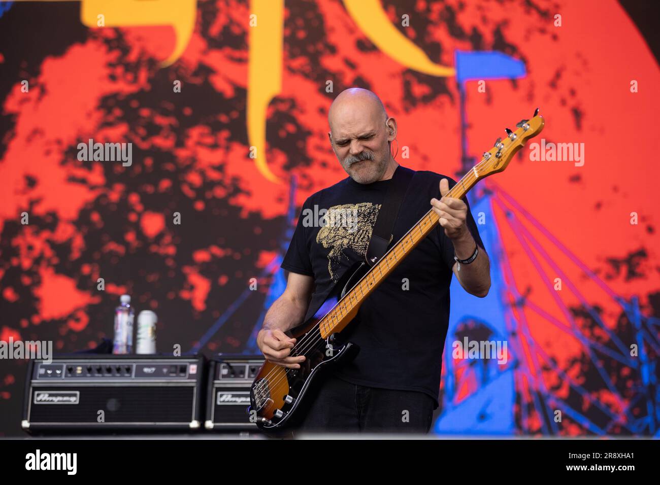 Oslo, Norway. 22nd June, 2023. The American rock band Clutch performs a live concert during the Norwegian music festival Tons of Rock 2023 in Oslo. Here guest bass player Brad Davis is seen live on stage. (Photo Credit: Gonzales Photo/Alamy Live News Stock Photo