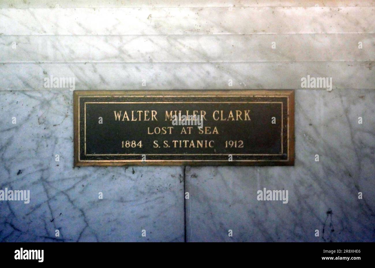 Los Angeles, California, USA 22nd June 2023 Titanic Victim Walter Miller Clark Grave at Hollywood Forever Cemetery on June 22, 2023 in Los Angeles, California, USA. Photo by Barry King/Alamy Stock Photo Stock Photo