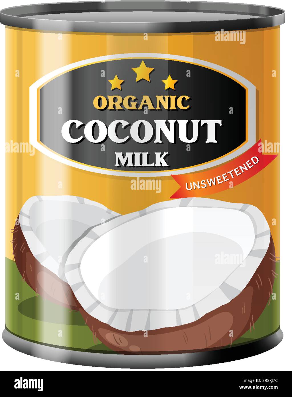 Coconut Milk in Food Can Vector illustration Stock Vector Image & Art ...