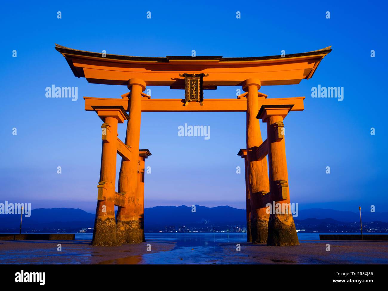 night view of Otorii gate of Itsukushima Shrine Stock Photo - Alamy