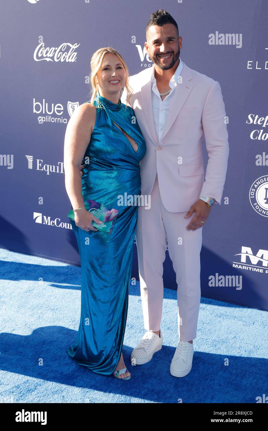 22 June 2023 Los Angeles, California - David Peralta, Jordan Laria. The Los Angeles Dodgers Foundation's 2023 Blue Diamond Gala held at Dodger Stadium in Los Angeles. (Credit Image: © Fs/AdMedia via ZUMA Press Wire) EDITORIAL USAGE ONLY! Not for Commercial USAGE! Stock Photo