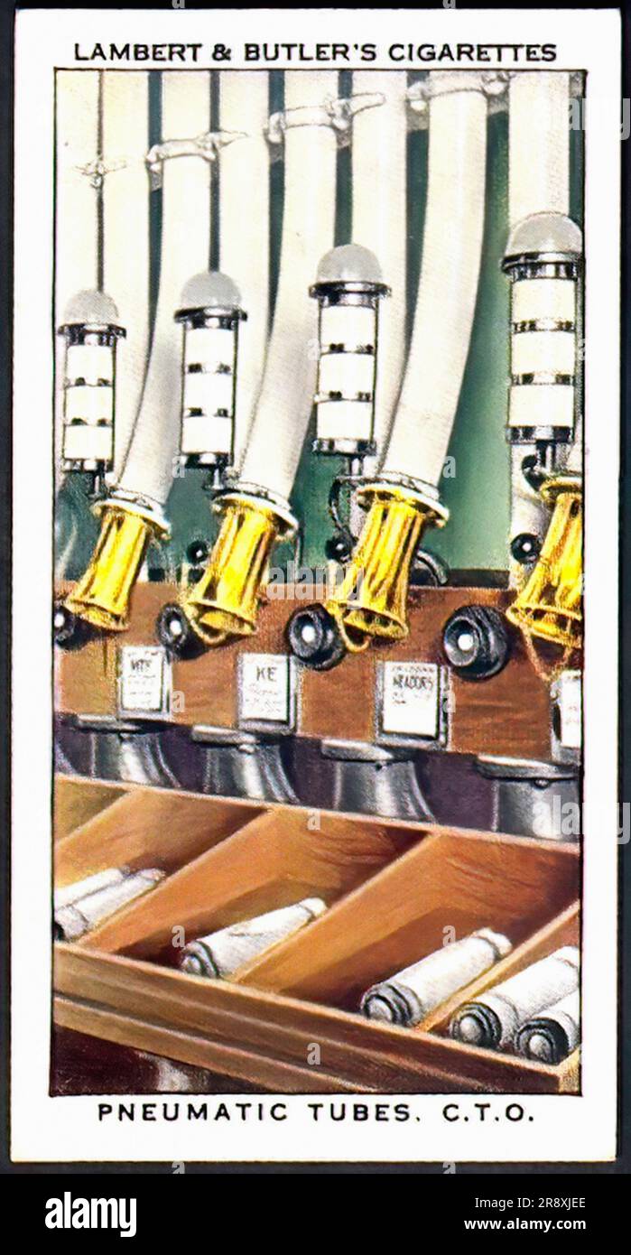 Pneumatic Tubes Vintage Cigarette Card Stock Photo Alamy