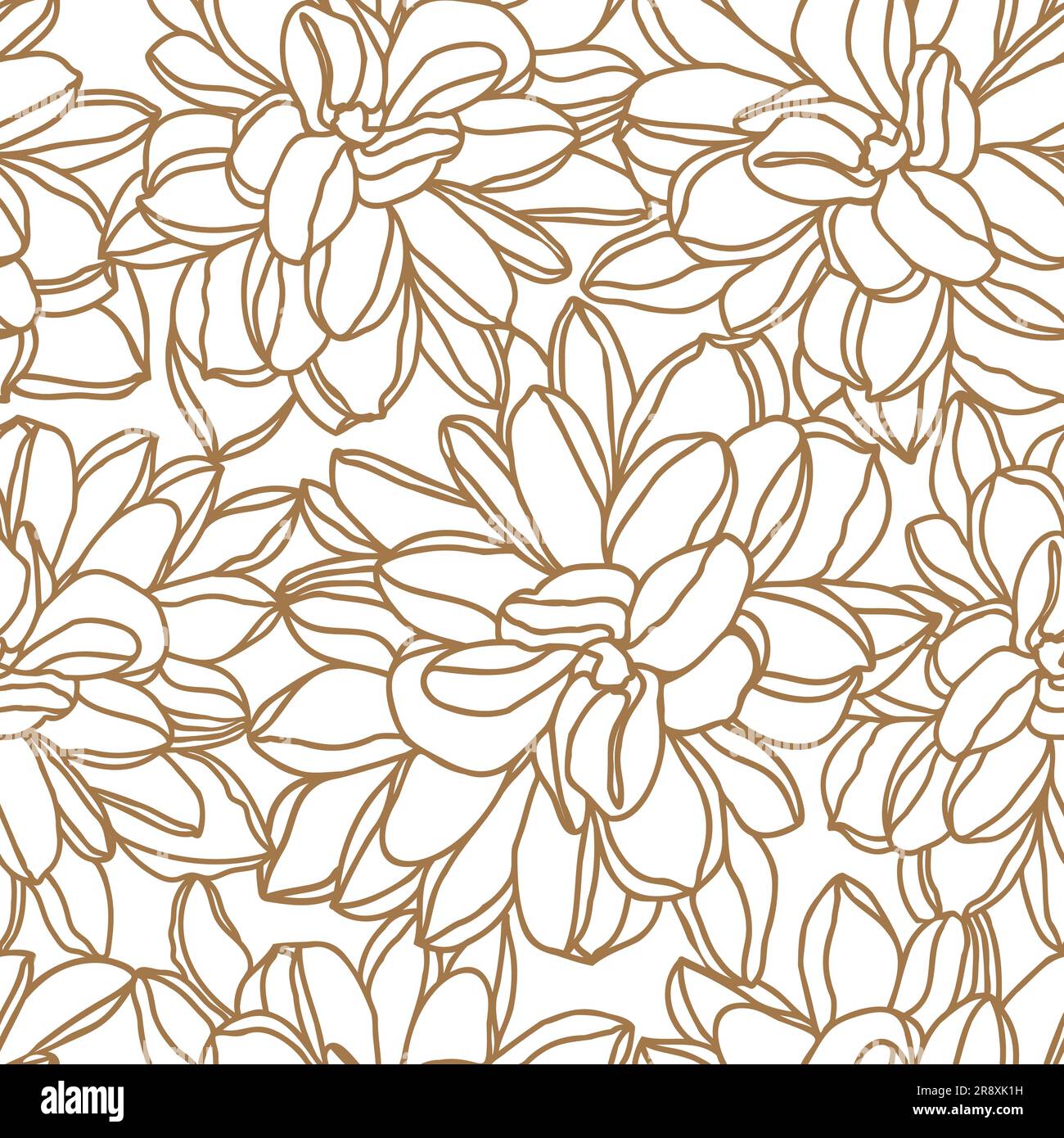 Dahlia line art flower head for surface design Stock Vector Image & Art