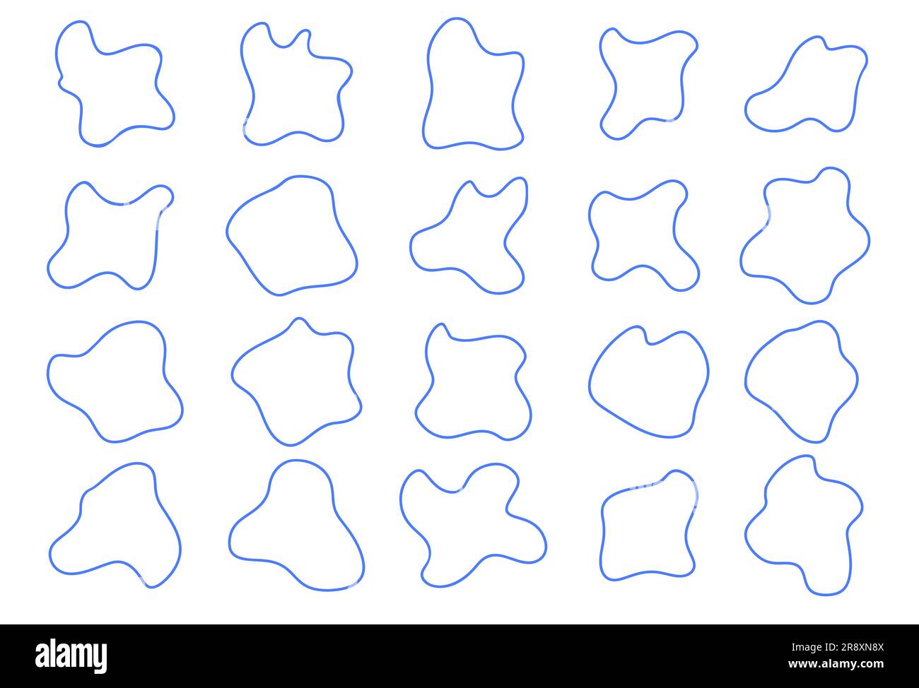 Set of abstract line design elements isolated on white backdrop. Stock Vector