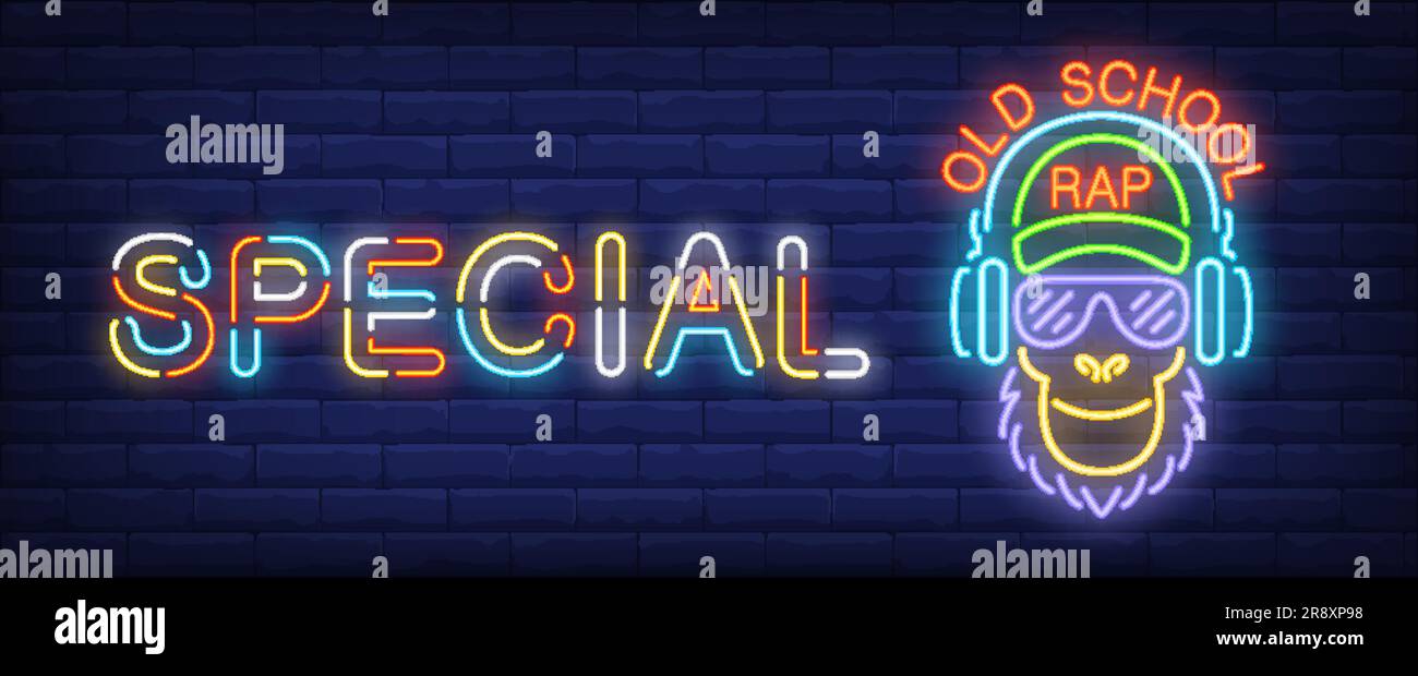 Oldschool rap neon sign Stock Vector Image & Art - Alamy