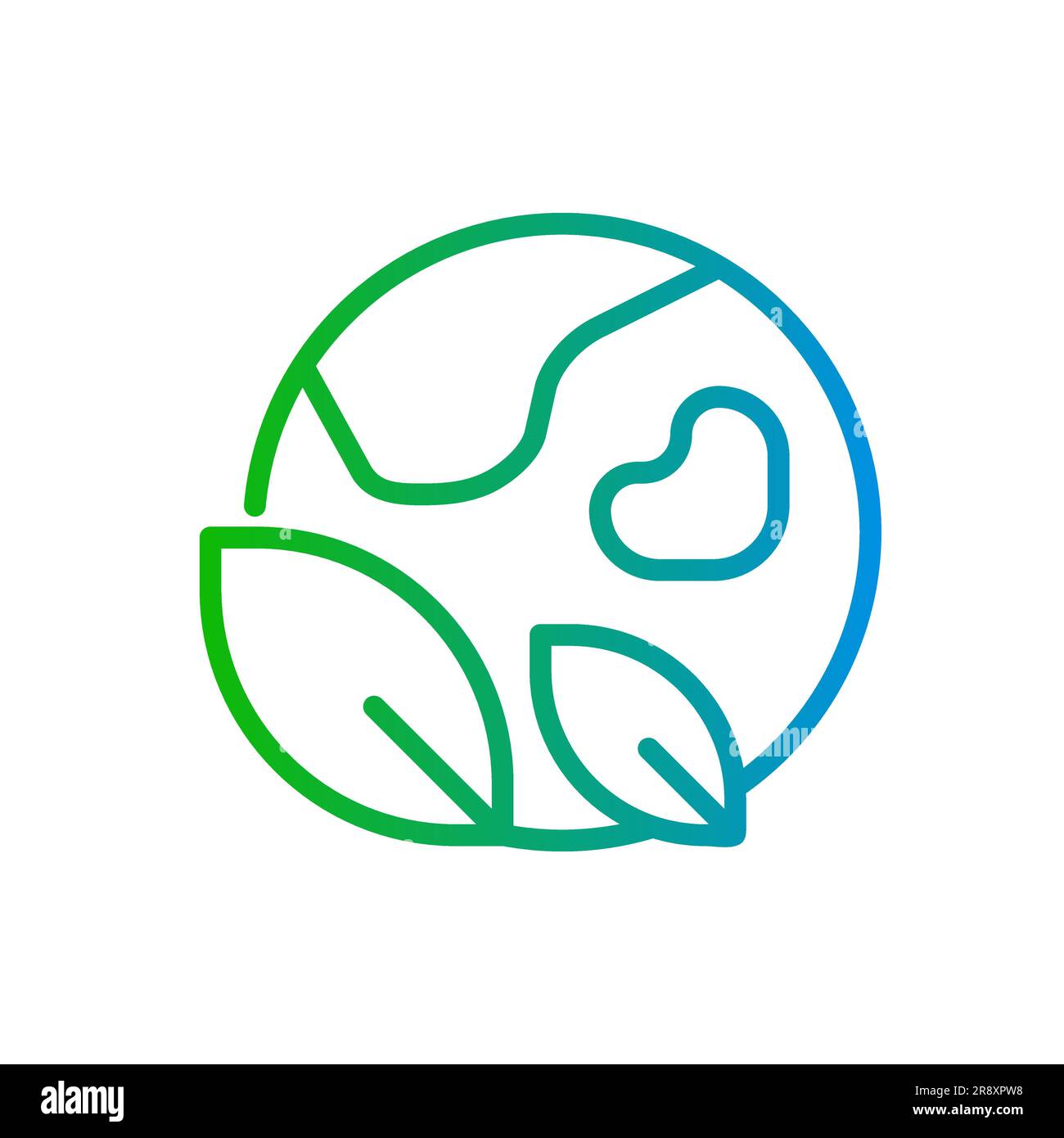 Saving planet pixel perfect gradient linear vector icon Stock Vector