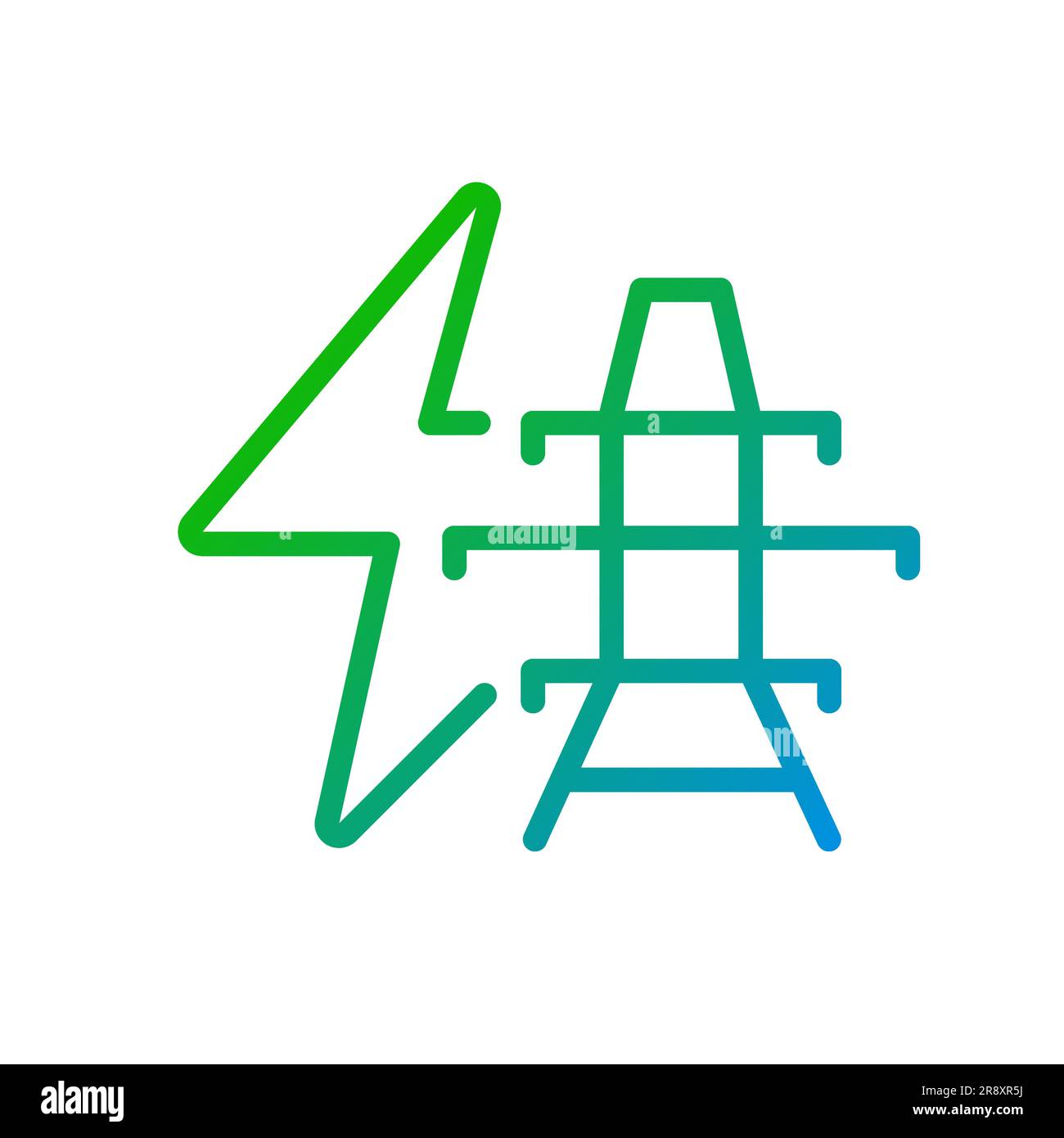 Power transmission line pixel perfect gradient linear vector icon Stock Vector