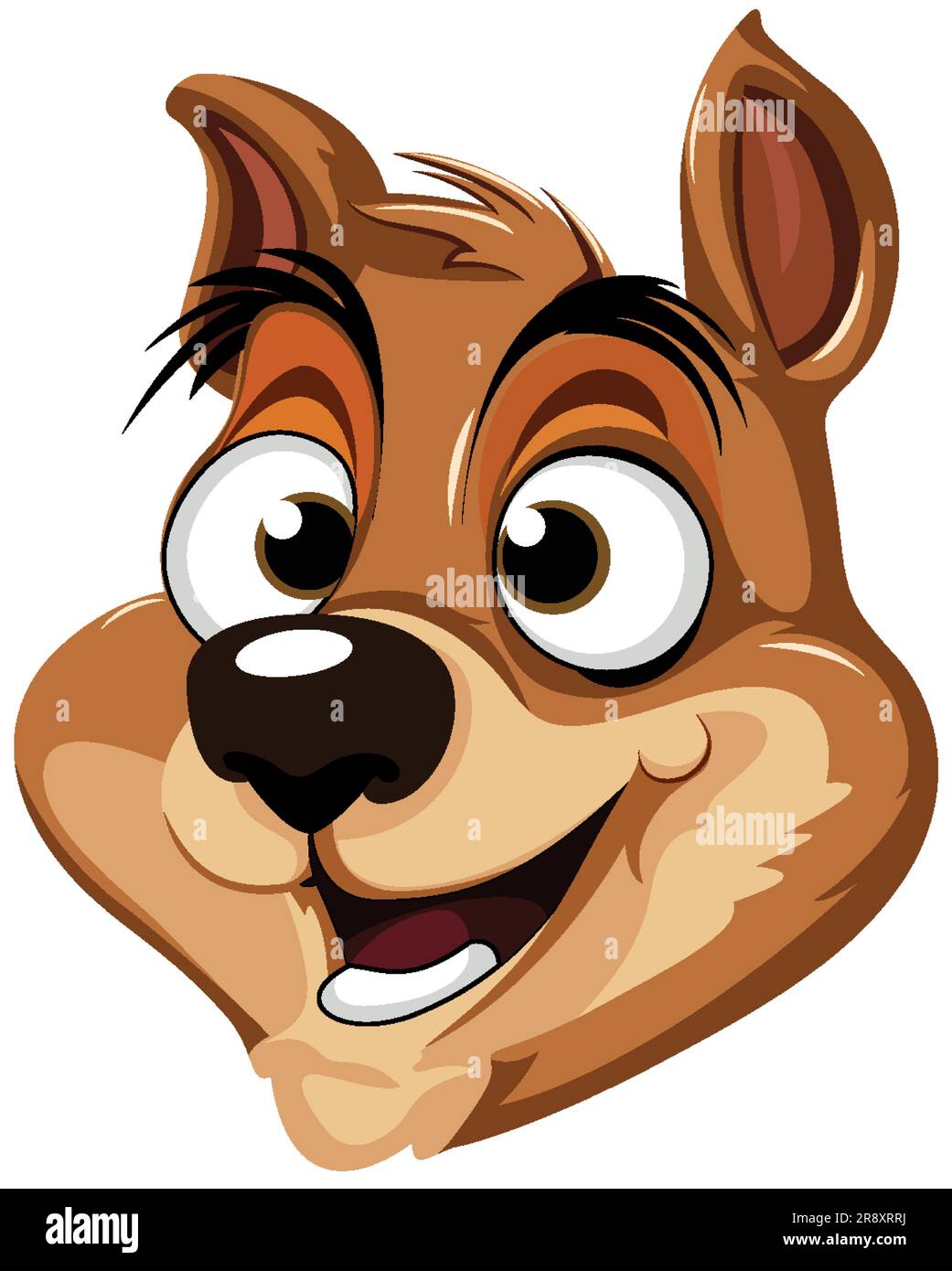 Brown Dog Face In Cartoon Style illustration Stock Vector Image & Art ...