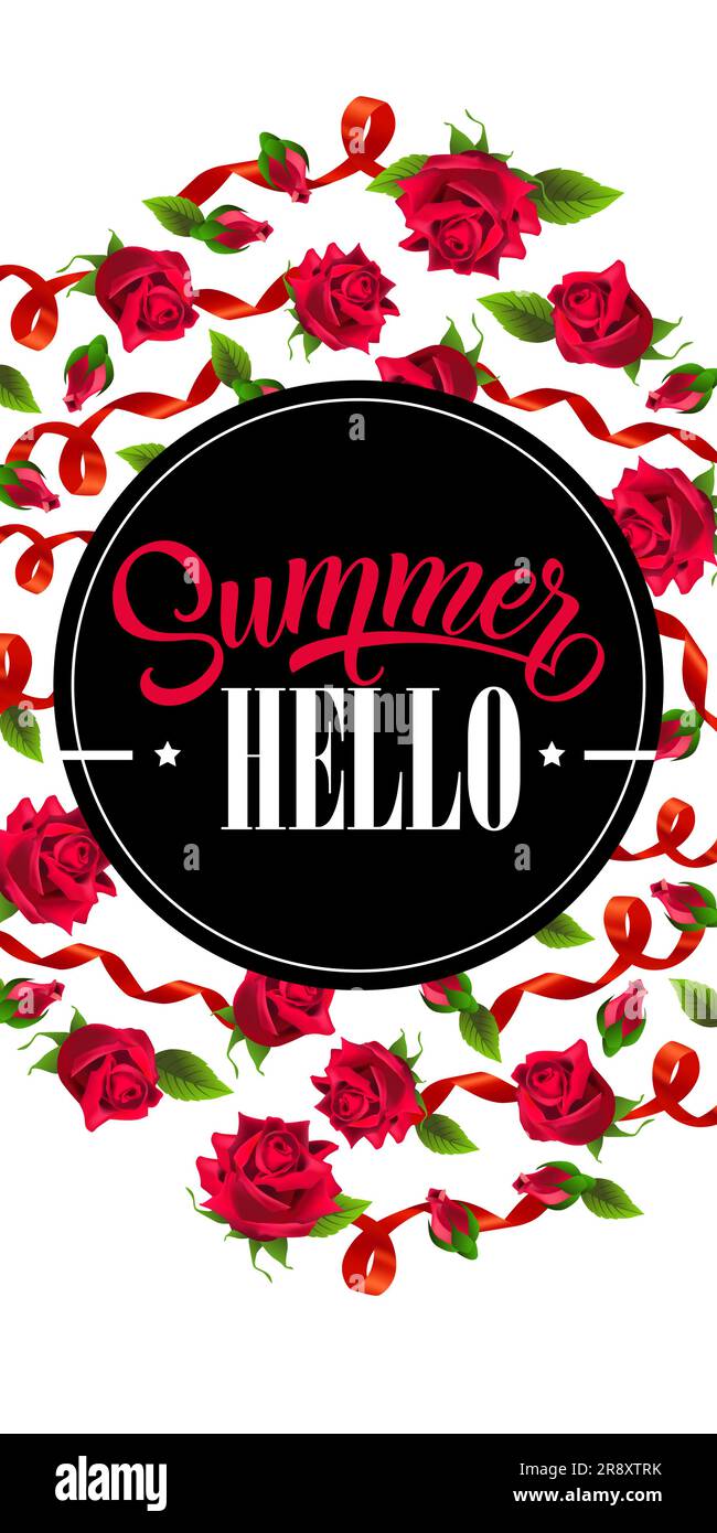 Hello summer vertical banner design Stock Vector Image &amp; Art - Alamy