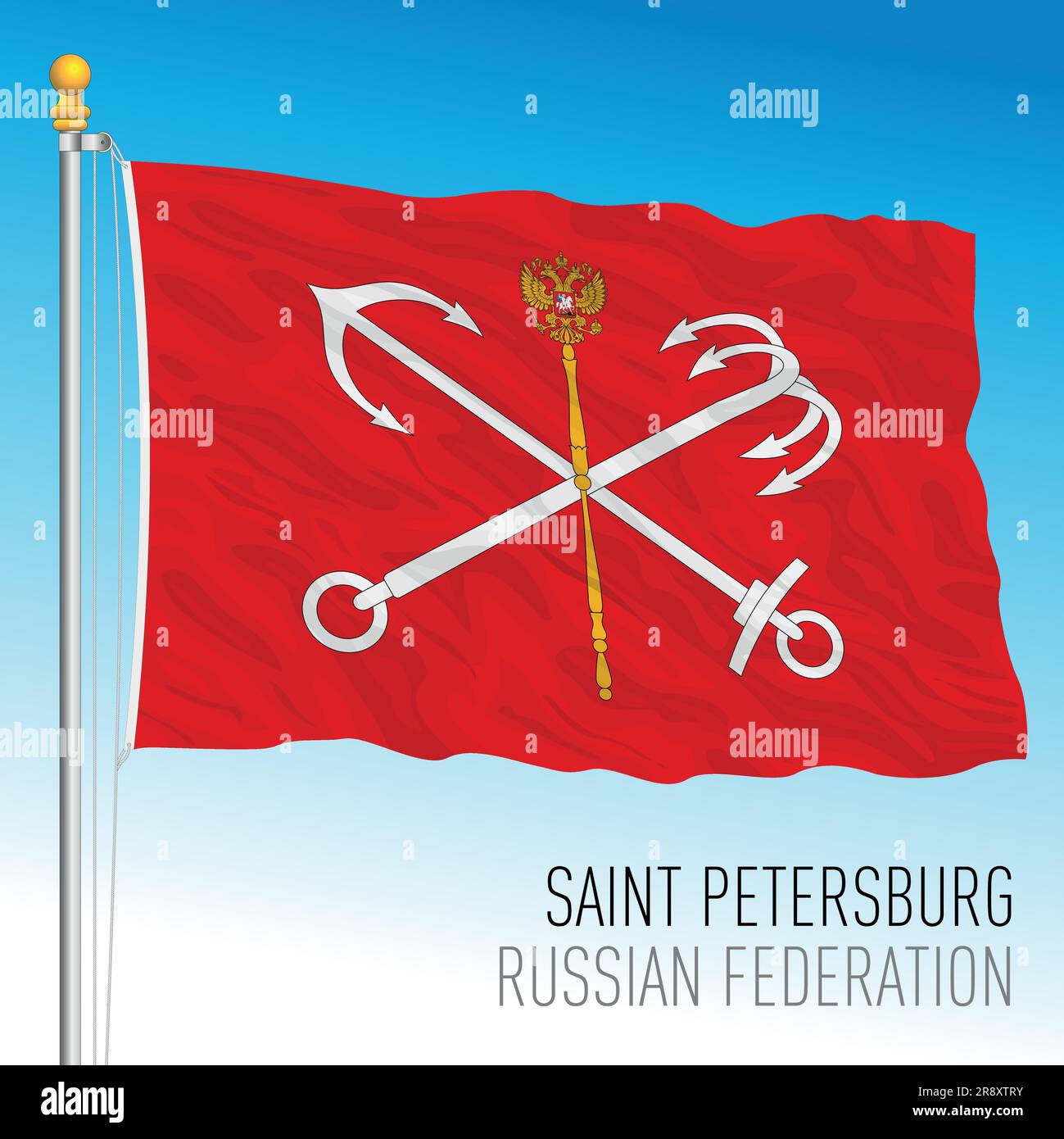 City of Saint Petersburg pennant flag, Russian Federation, vector illustration Stock Vector