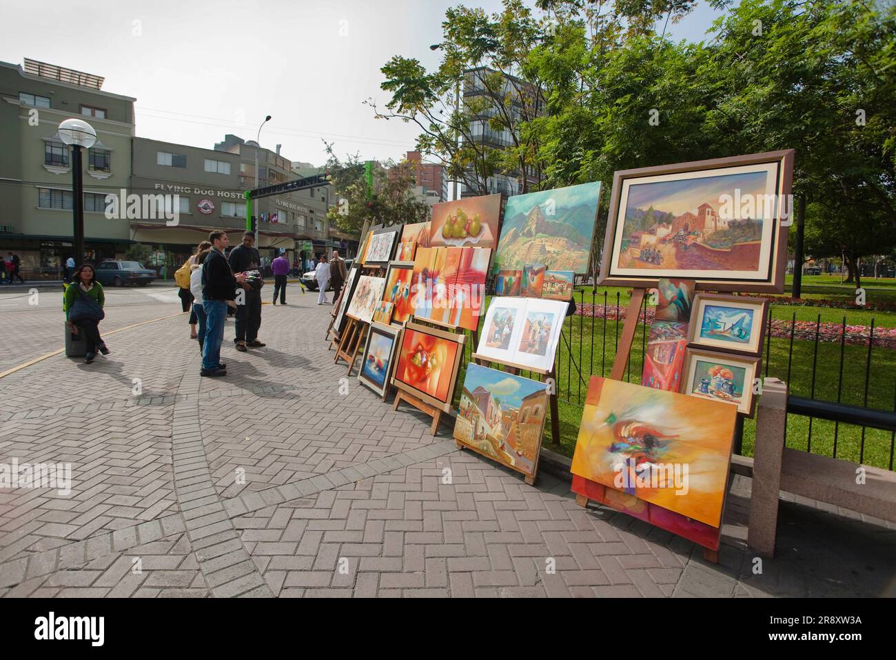 Paitings on the street Lima, Peru. Stock Photo