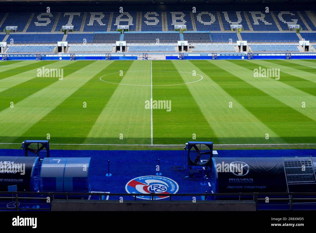 Strasbourg, France. 23rd June, 2023. File photo undated of Meinau Strasbourg  Stadium. - Racing club de Strasbourg Alsace football has been acquired by  BlueCo, the consortium that owns Chelsea FC. On Thursday