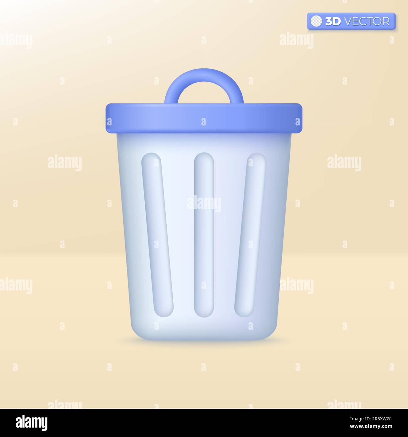 Realistic trash bin icon symbol. garbage or junk, Ecology, environment
